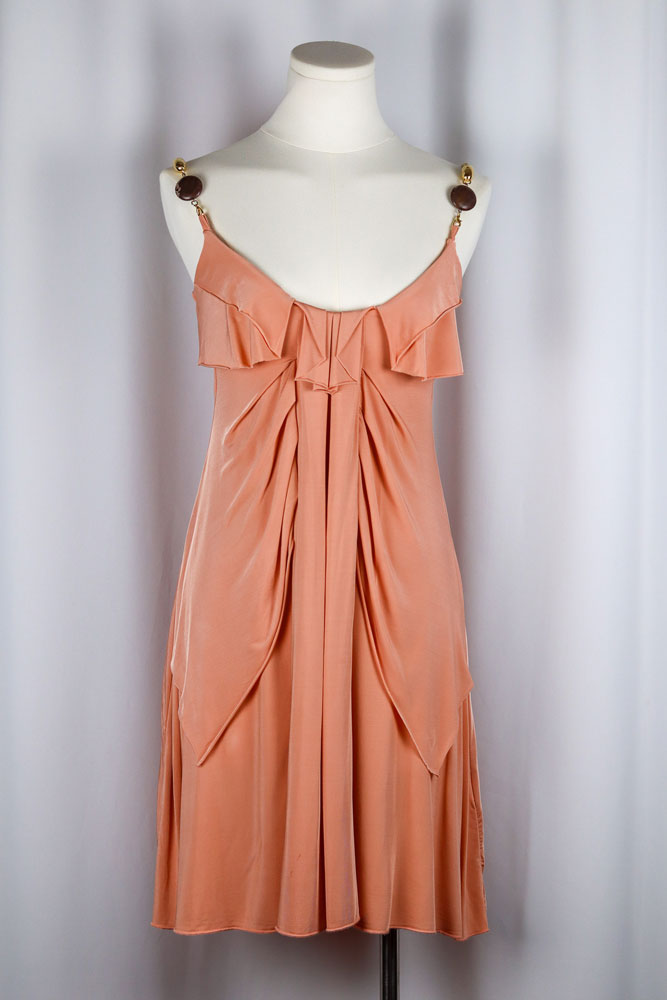 Daniele Alessandrini Blush Pink Draped Mini Dress