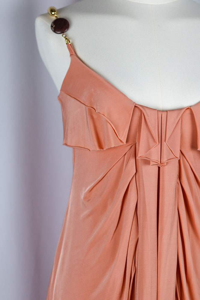 Daniele Alessandrini Blush Pink Draped Mini Dress