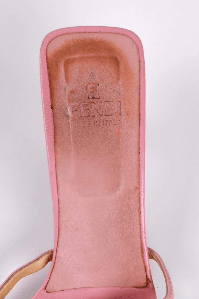 Fendi Pink Mother of Pearl Sandals