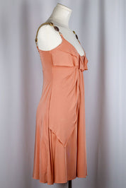 Daniele Alessandrini Blush Pink Draped Mini Dress