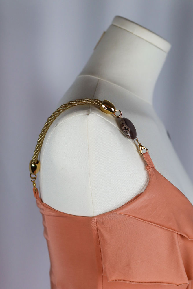 Daniele Alessandrini Blush Pink Draped Mini Dress