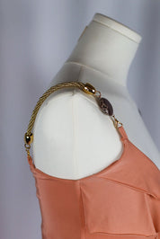 Daniele Alessandrini Blush Pink Draped Mini Dress