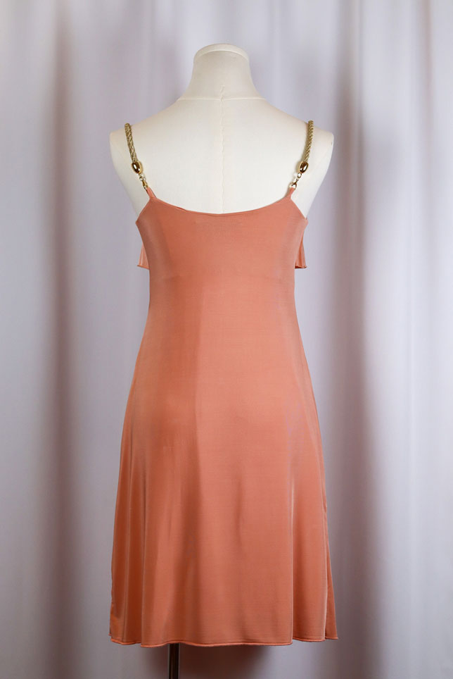 Daniele Alessandrini Blush Pink Draped Mini Dress