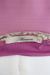 Blumarine 2000s Sheer Pink Slip Dress with Lace & Floral Detail