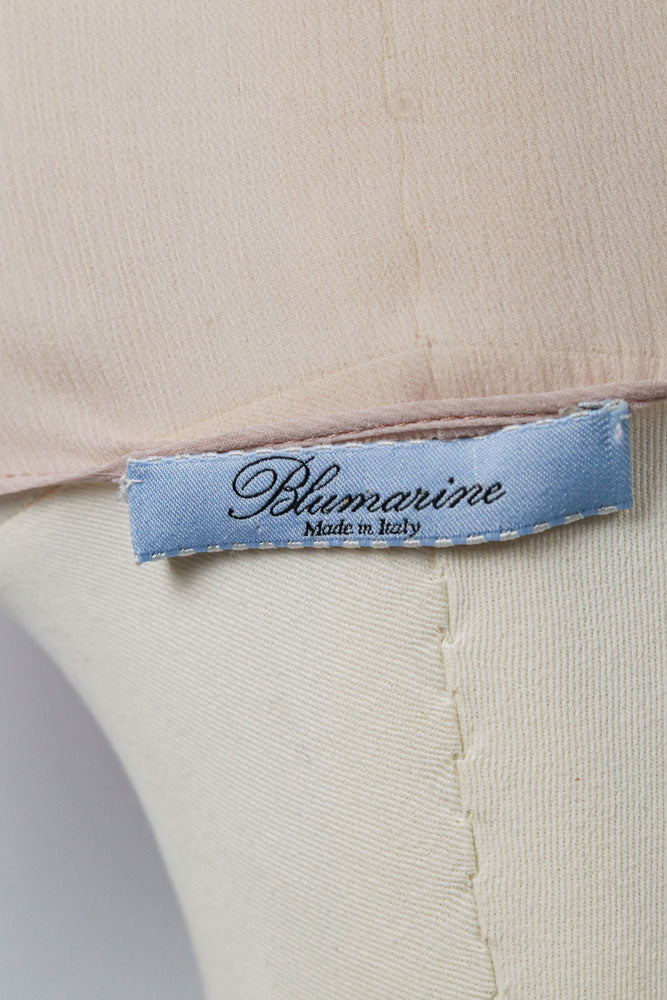 Blumarine Nude Chiffon Wrap Blouse