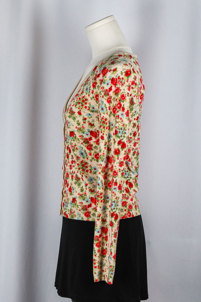 Blumarine 2000s Floral Knit Cardigan