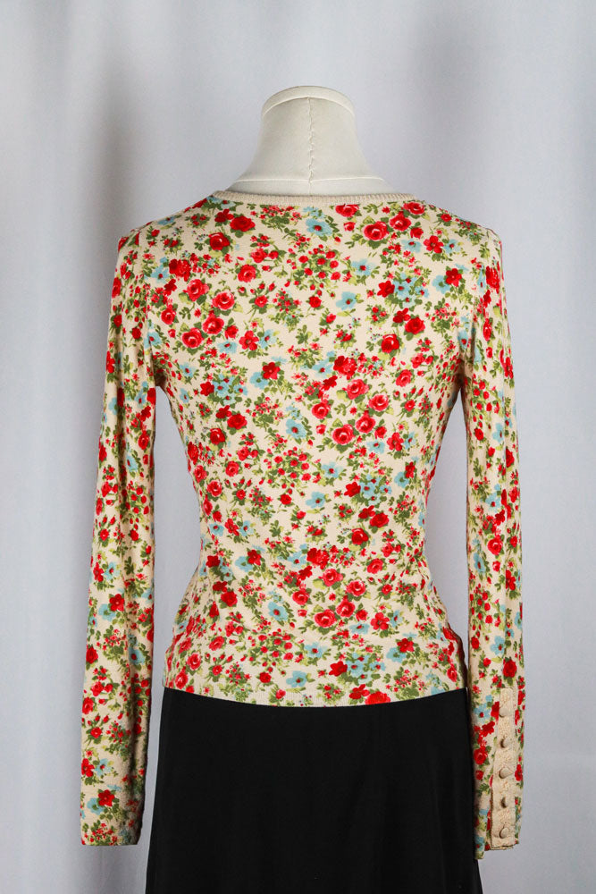 Blumarine 2000s Floral Knit Cardigan
