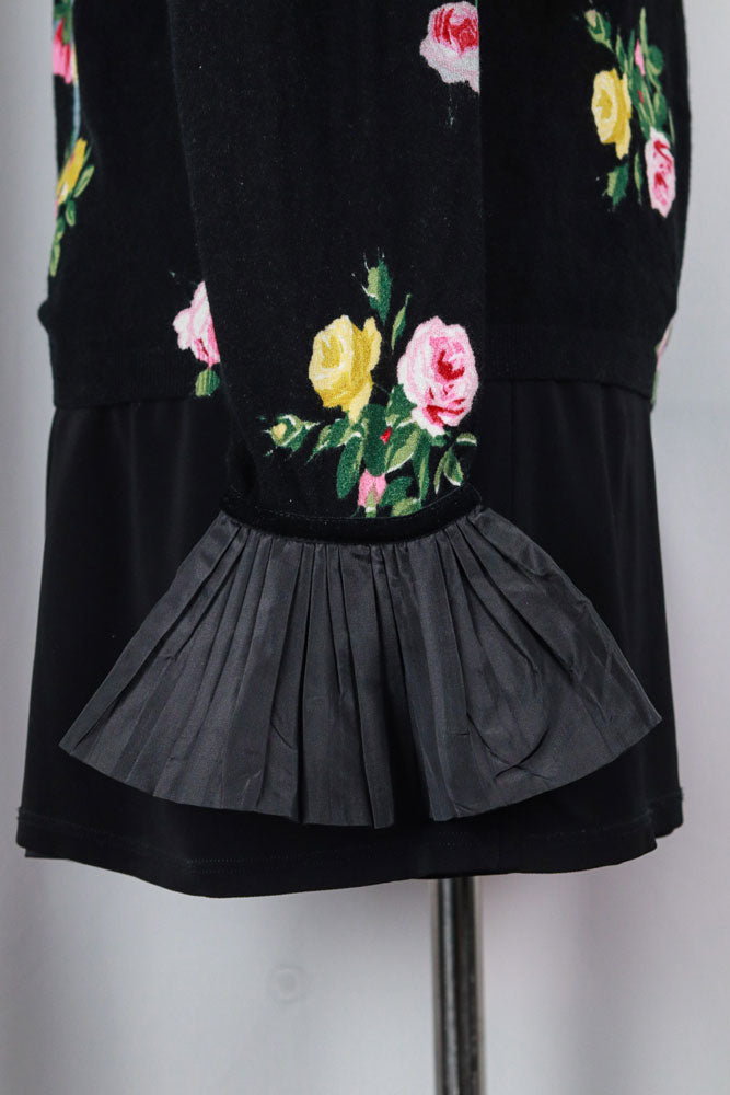 Blumarine 2000s Floral Silk Ruffle Blouse