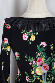 Blumarine 2000s Floral Silk Ruffle Blouse