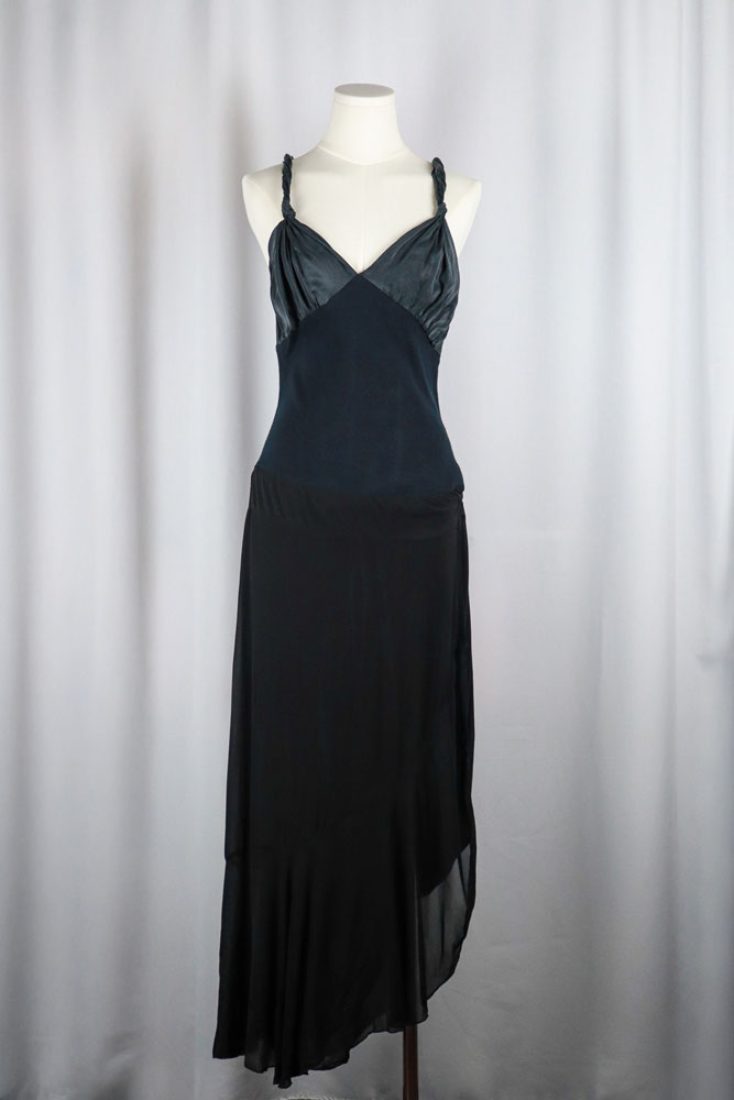 Miss Sixty 2000s Black Bias-Cut Maxi Dress
