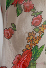 Blumarine 2003 White Sheer Floral Blouse