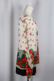 Blumarine 2003 White Sheer Floral Blouse