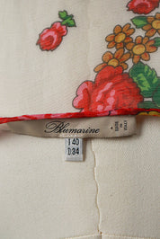 Blumarine 2003 White Sheer Floral Blouse