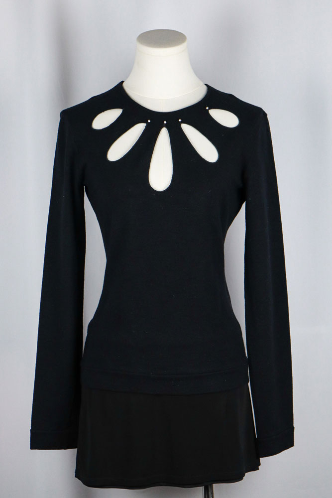 Blumarine 2000s Black Cutout Knit Top