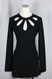 Blumarine 2000s Black Cutout Knit Top