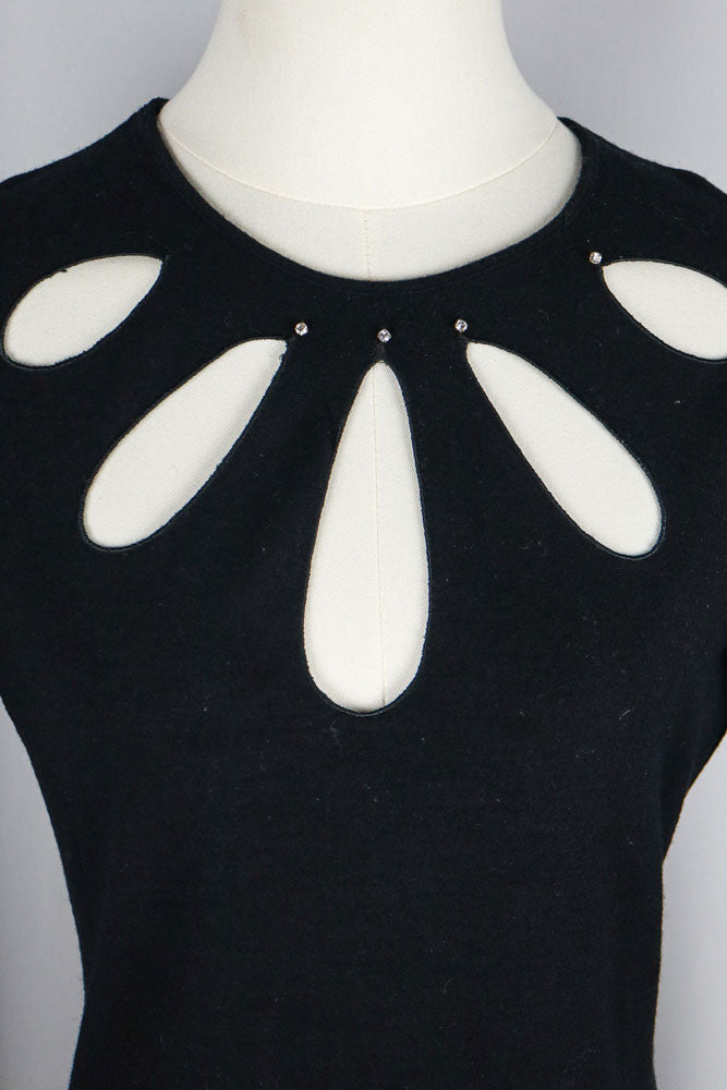 Blumarine 2000s Black Cutout Knit Top