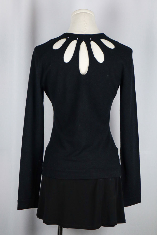 Blumarine 2000s Black Cutout Knit Top