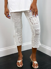 Gianfranco Ferré Jeans 2000s White Crochet Capri Pants - XXS/XS