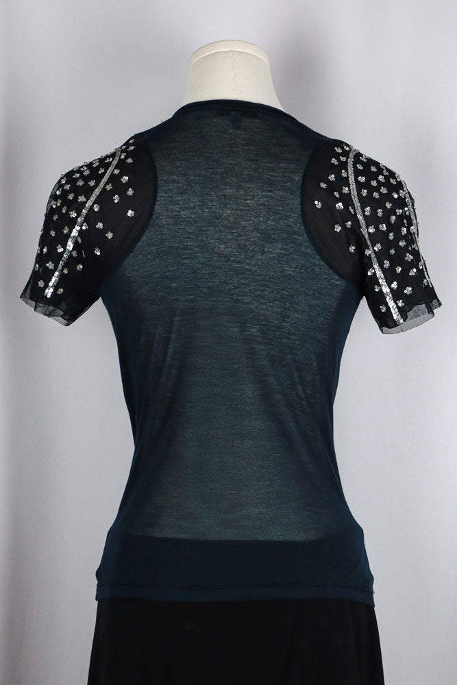 Blumarine 2000s Black “1” Sequin Tee