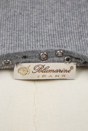 Blumarine Grey Rib Tank with Grommet Trim
