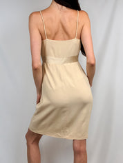 Gianfranco Ferré Studio 1990s Champagne Satin Panel Slip Dress - S