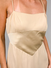 Gianfranco Ferré Studio 1990s Champagne Satin Panel Slip Dress - S