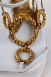 Dolce & Gabbana Gold Detailed Strap Heels