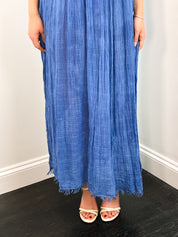 Mamonas 2000s Blue Gauze Grecian Maxi Dress - S/M