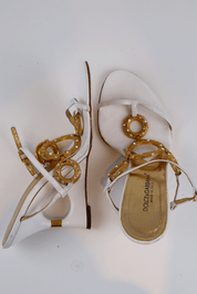 Dolce & Gabbana Gold Detailed Strap Heels