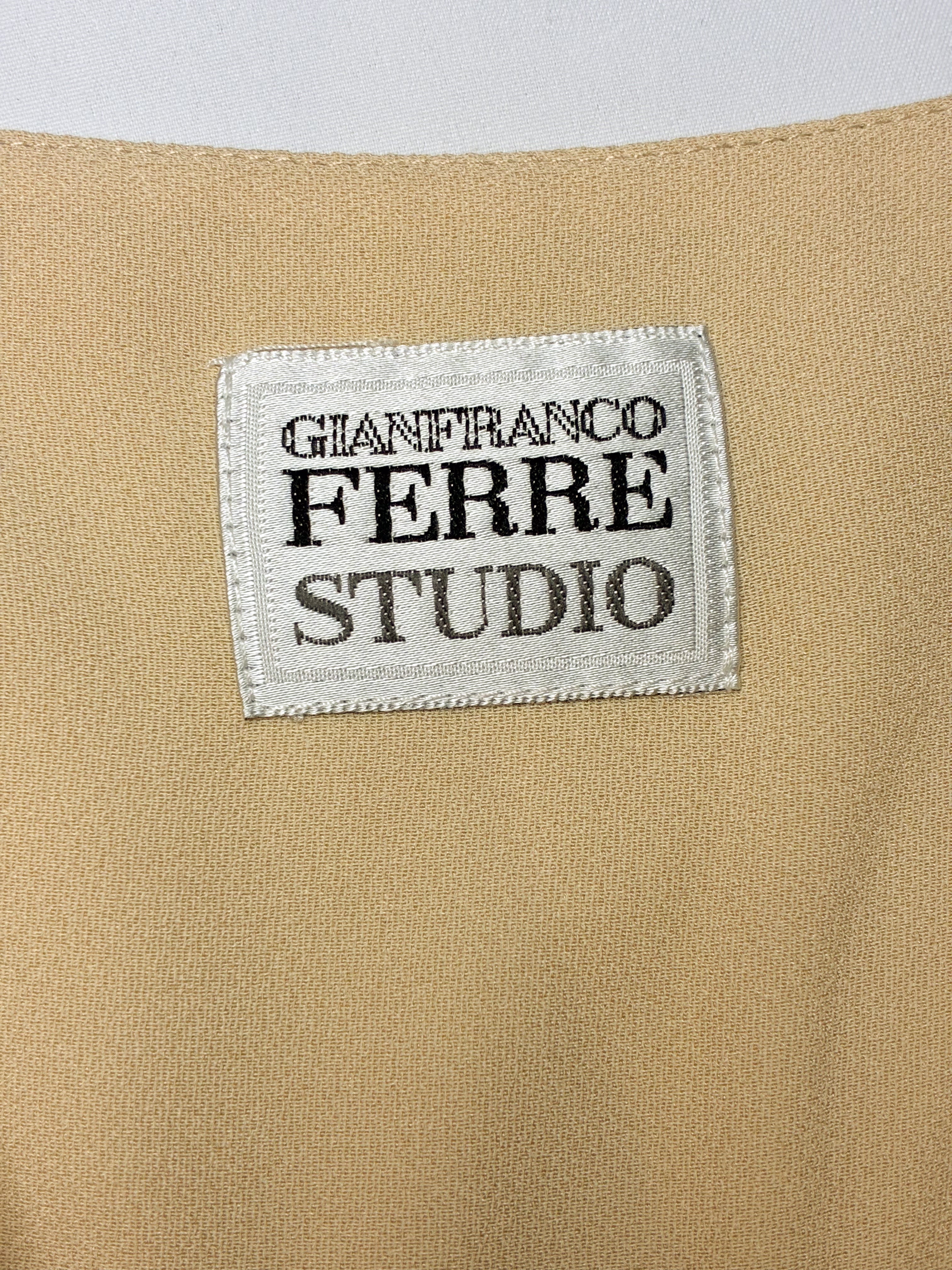 Gianfranco Ferré Studio 1990s Champagne Satin Panel Slip Dress - S
