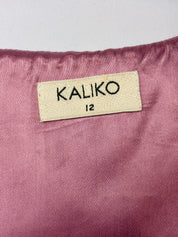 Kaliko 2000s Pink Floral Brocade Corset Top - S/M