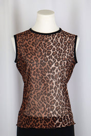 Dolce & Gabbana 2000s Leopard Print Tank Top with Velvet Trim