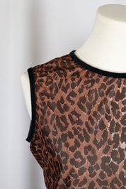 Dolce & Gabbana 2000s Leopard Print Tank Top with Velvet Trim