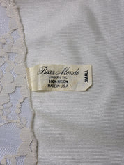 Beau Monde 1950s-1960s Cream Floral Lace Bodice Slip Maxi Dress - S