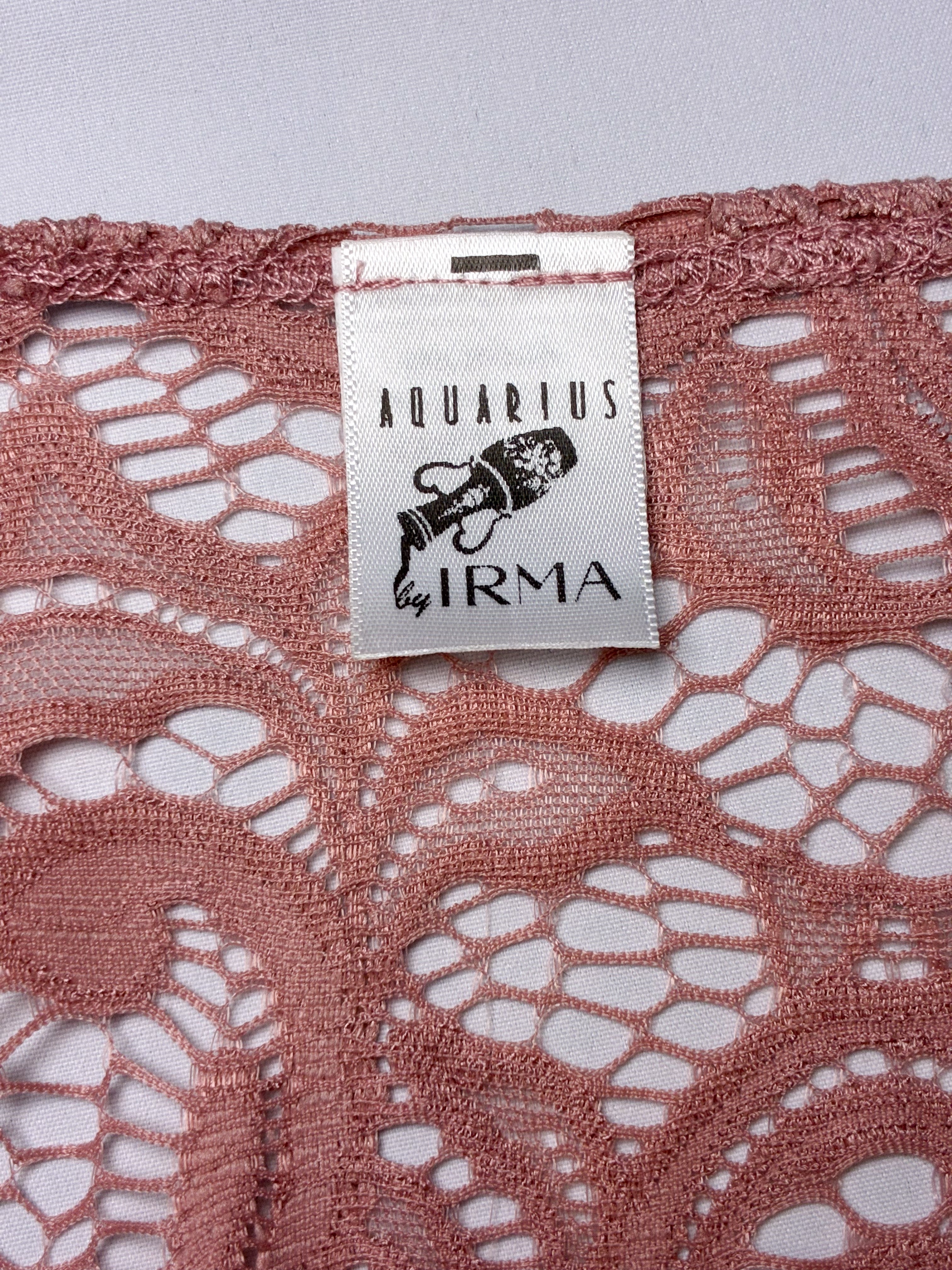Dusty Rose Crochet Lace Bell Sleeve Maxi Dress - S/M