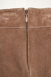 Blumarine 2000s Tan Suede Fringed Mini Skirt