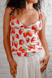 Just Cavalli Strawberry Print Tank Top