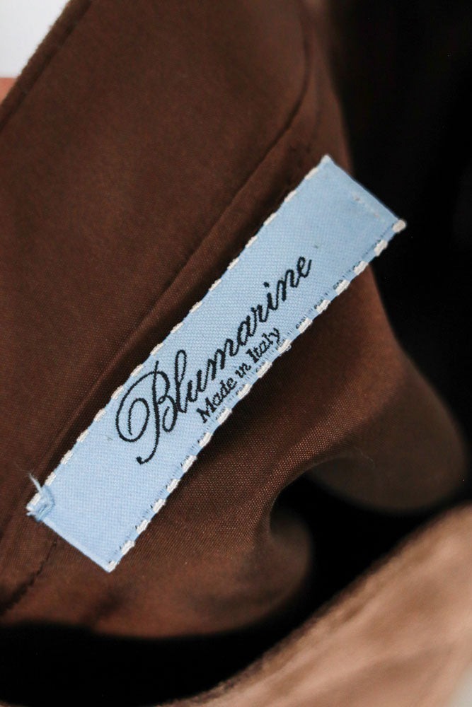 Blumarine 2000s Tan Suede Fringed Mini Skirt