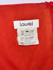 Laurèl 2000s Pink & Orange Anthurium Print Silk Slip Mini Dress - S