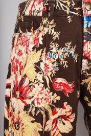 Just Cavalli 2000s Dark Floral Print Straight-Leg Jeans