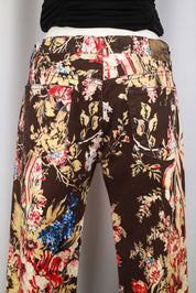 Just Cavalli 2000s Dark Floral Print Straight-Leg Jeans