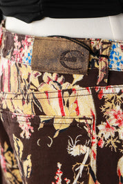 Just Cavalli 2000s Dark Floral Print Straight-Leg Jeans
