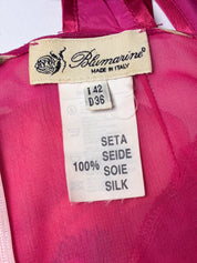 Blumarine 2000s Pink Floral Silk Dress - S