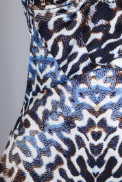 Just Cavalli 2000s Blue & White Animalier Satin Cami Top