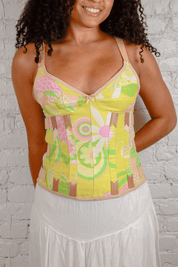 D&G Yellow Denim Floral Corset