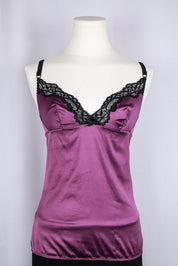 D&G 2000s Purple & Black Stretch Cami Top
