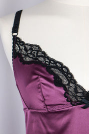 D&G 2000s Purple & Black Stretch Cami Top