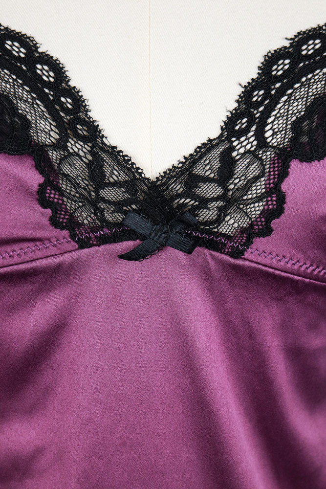 D&G 2000s Purple & Black Stretch Cami Top