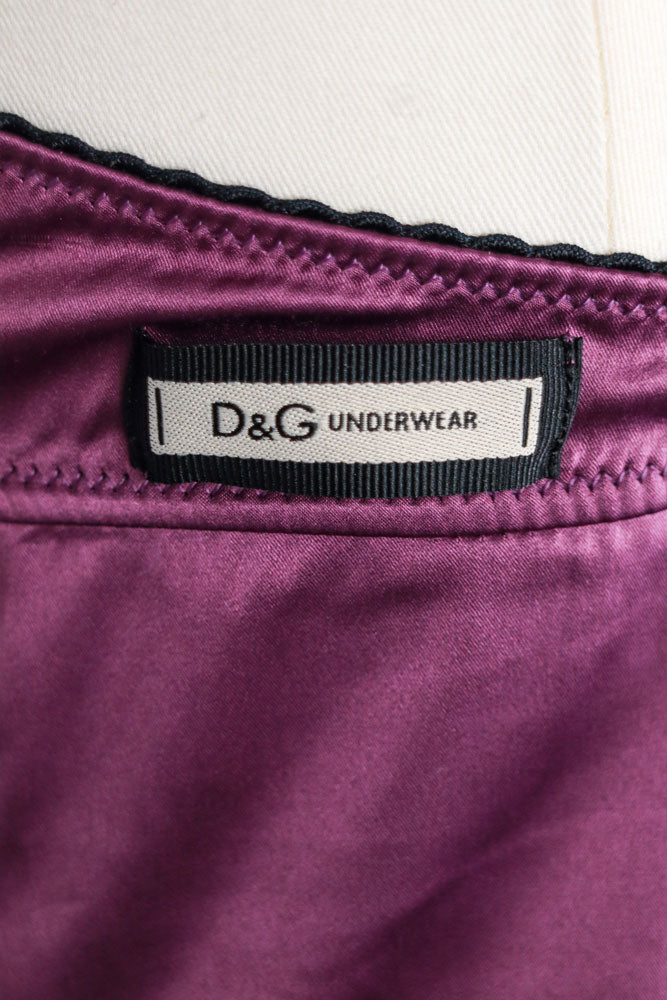 D&G 2000s Purple & Black Stretch Cami Top