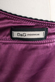D&G 2000s Purple & Black Stretch Cami Top